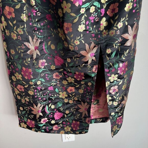 Lulus Make a Move Back Jacquard Strapless Dress XS Black Floral - Picture 4 of 9